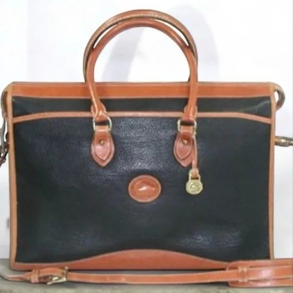Dooney & Bourke | Vintage Briefcase Messenger Laptop Bag Pebbled Leather Vintage